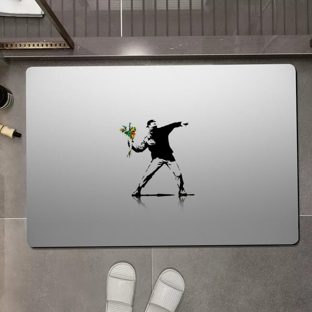 Бэнкси Девушка с воздушным шаром Художественный напольный коврик