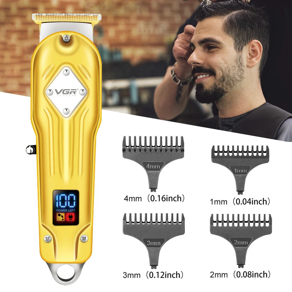 VGR Rechargeable Professional Hair Clipper Hair Trimmer For Men Shaver Hair Cutting Machine Barber Accessories Cut Machin Beard enlarge