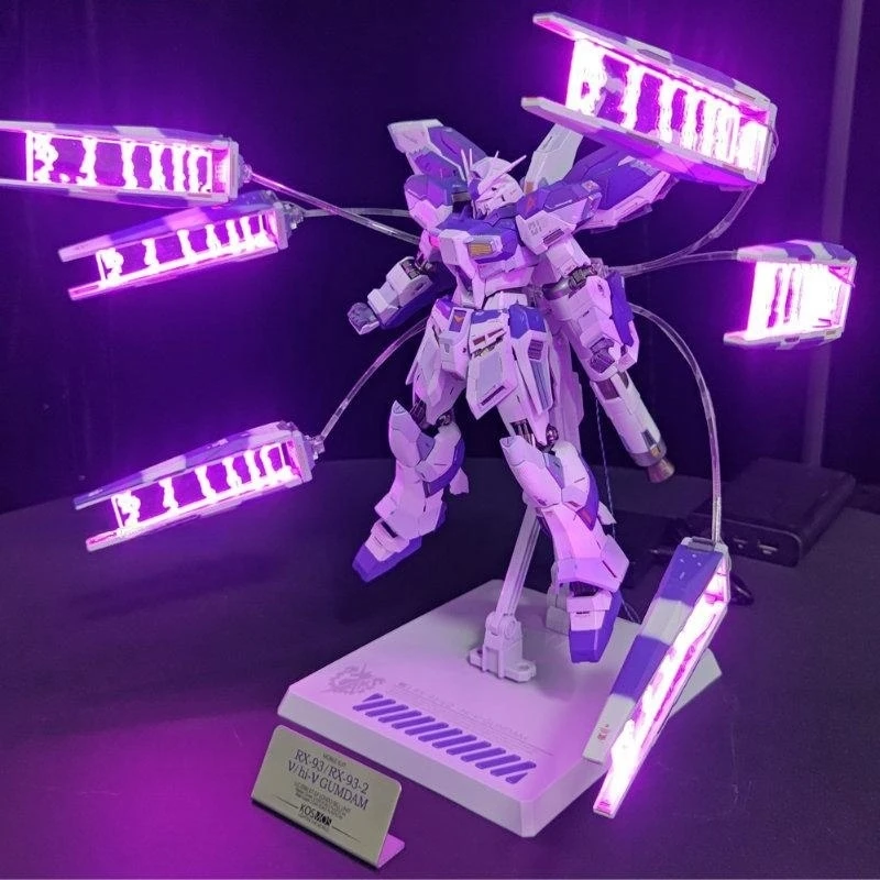 

In Stock Kosmos Mg1/100 Rx-93 Νgundam Funnel Rgb Led Matrix Illusory Color Lamp Group Action Toys Figures Gifts