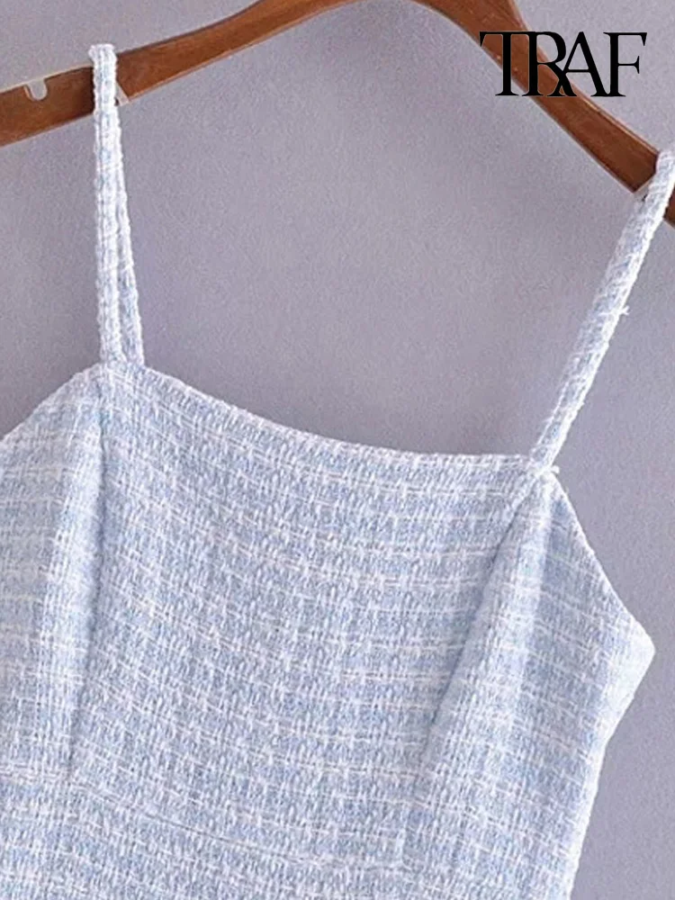 Платье-мини из твида с разрезом спереди на молнии открытой спиной | Женская