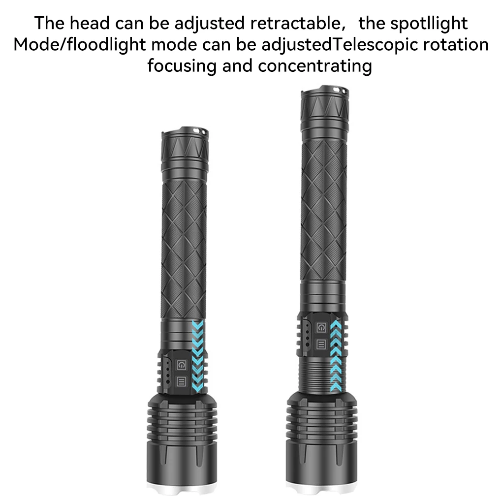 

Flashlight Powerful Brightness XHP120 Torch Aluminium Alloy Telescopic Zoom Tactical Fishing Outdoors 226650Battery