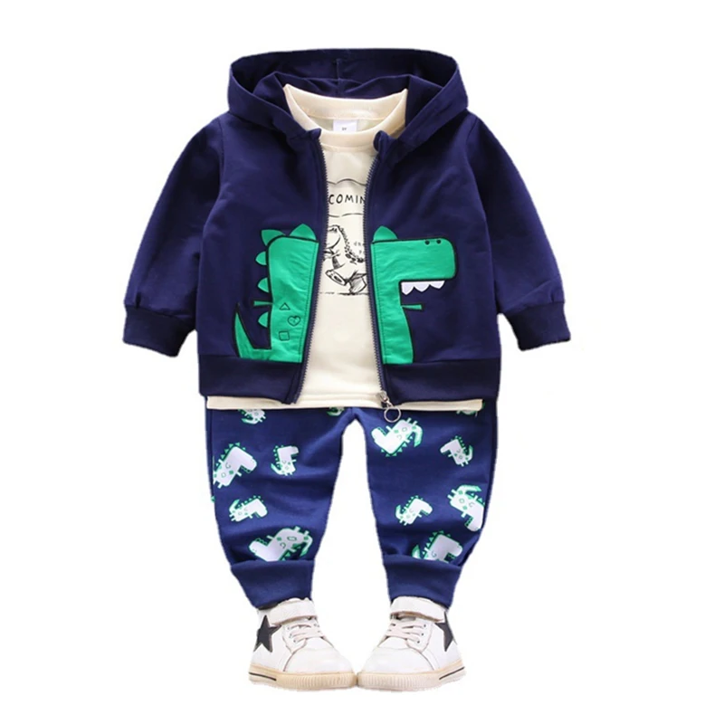 

New Spring Autumn Baby Clothes Children Boys Girls Hooded Jacket T-Shirt Pants 3Pcs/Sets Toddler Fashion Costume Kids Tracksuits