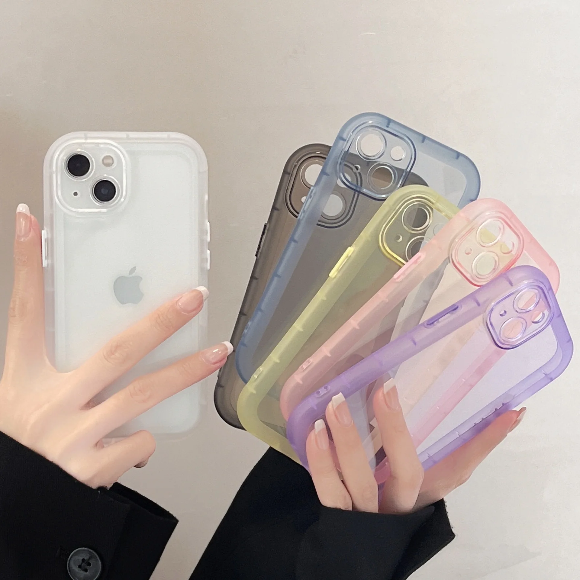 Contracted Transparent Pure Color Drop Phone Case For iphone 13 12 11 Pro Max X XR XSMAX TPU Case Cover New Products