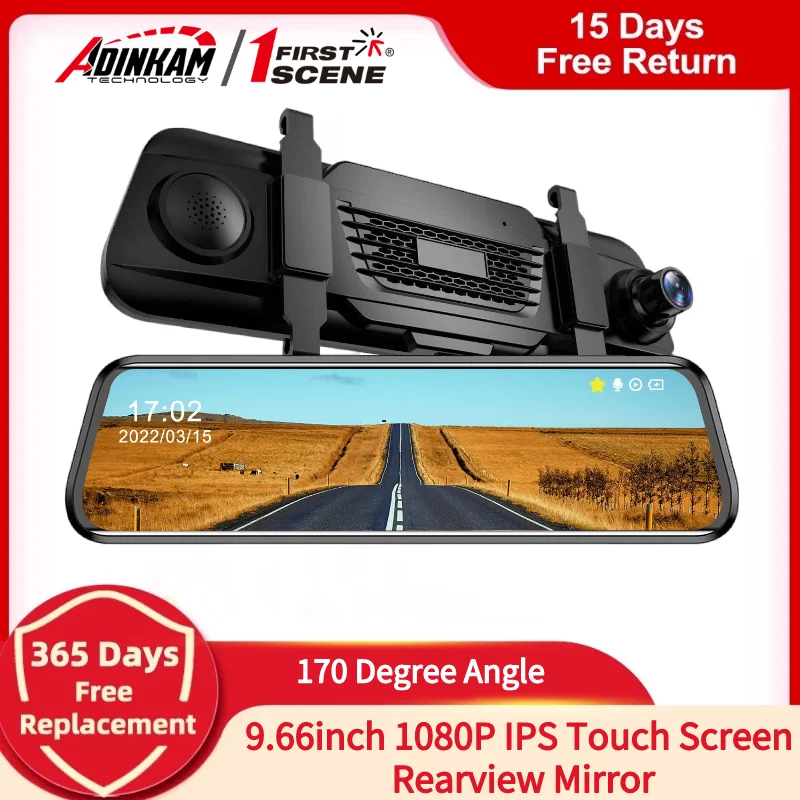 

10 Inch Dash Cam Dual Cameras HD 1080P Mirror Rear Riew Video Recorder Registratory Camcorder WDR Car Black Box