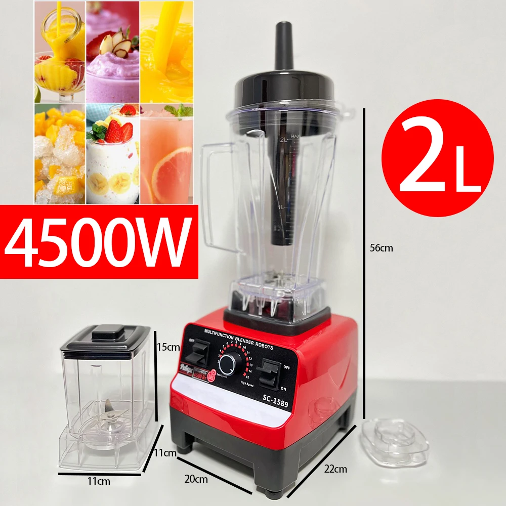 

Commercial Mixer 4500W Blender Free Shipping Portable Kitchen Machines Immersion Food Processors Smoothie Blenders Electric Home