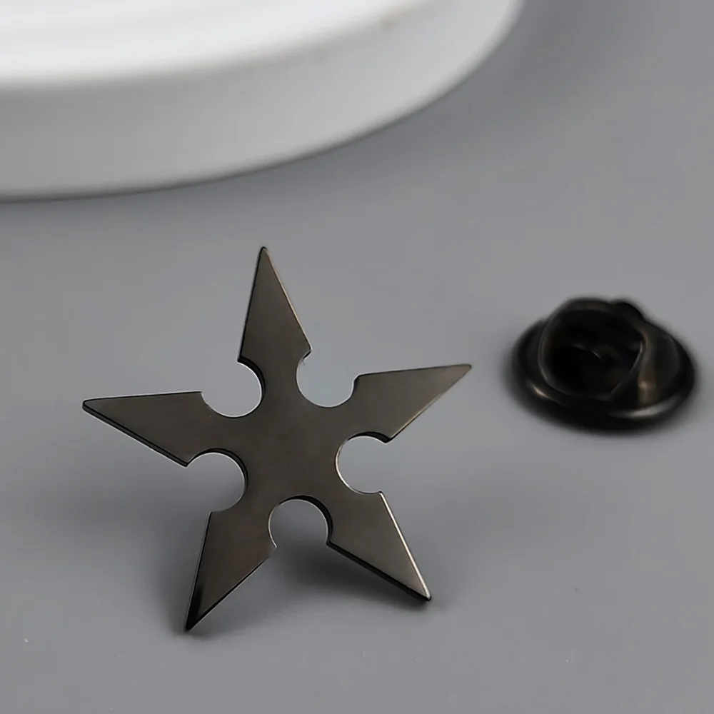 Новая пятиконечная звезда Мужская булавка для лацкана 316L нержавеющая сталь