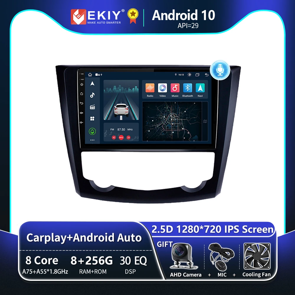 

EKIY T8 8G 256G для Renault Kadjar 2015 2016 2017 2018 2019 Автомобильный радиоприемник Мультимедийный видеоплеер Навигация GPS Стерео Android Auto Carplay Беспроводной Нет 2 Din DVD Головное устройство