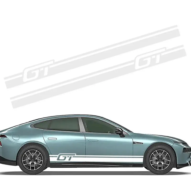 

Car Side Skirt Stickers Exterior Auto Racing Decals Long Stripe Car Body Side Stickers Universal Racing Stripe Graphic Stickers