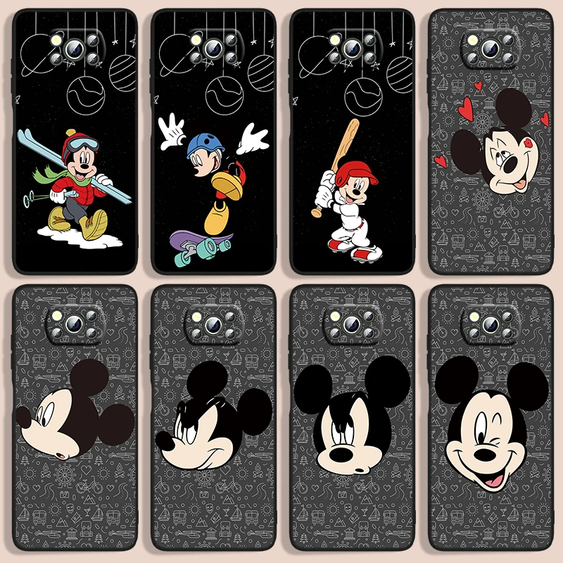 

Good looking mickey Phone Case For Xiaomi Poco F1 X2 F2 X3 C3 M3 F3 X4 M4 F4 Pro 5G 4G NFC GT Black luxury Silicone Funda Cover
