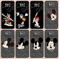 good looking mickey phone case for xiaomi poco f1 x2 f2 x3 c3 m3 f3 x4 m4 f4 pro 5g 4g nfc gt black luxury silicone funda cover