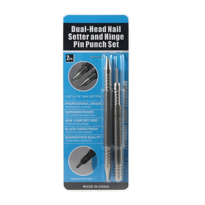 

2 Pieces Spring Tools Nail Set and Hinge Pin Tool Marking Metal Woodwork Drill Bit for Home and Professional Use