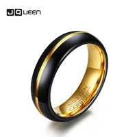 bonlavie 6mm black tungsten carbide rings wedding bands for men gold plating wedding party jewelry ring