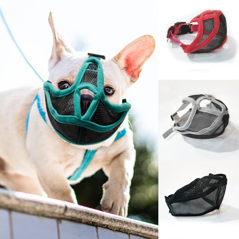 Pet Dog Muzzles Adjustable French Bulldog Muzzle Dog Mouth Mask Breathable Muzzle For Anti Stop Barking Supplies Dog Mouth Guard