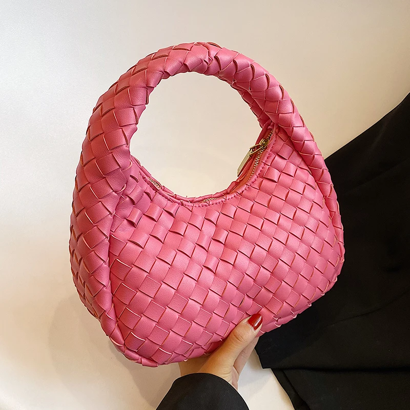 VeryMe 2022 Luxury Design Ladies Handbag Quality Leather Shoulder Women's Bag Solid Color Handwoven Tote Purses sac a main femme