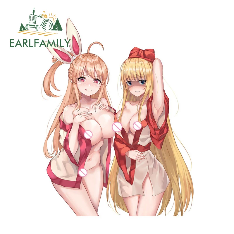 EARLFAMILY 13 см x 10,1 см для последнего происхождения, сексуальная девушка, автомобильная наклейка, Hentai Loli аниме Ahegao, Лидер продаж, игра JDM, автомобильные аксессуары