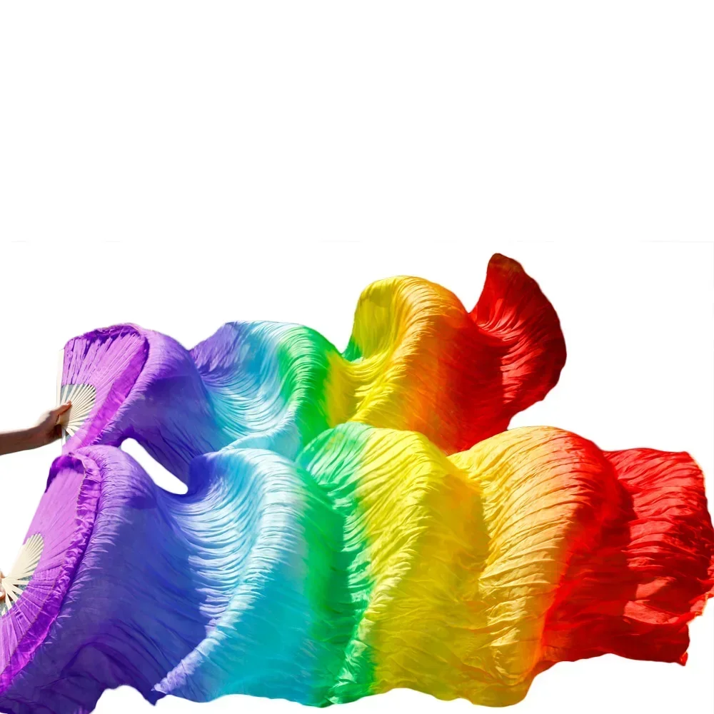 1 пара фанаты для танца живота ручной работы 100% шелк фиолетовый + королевский