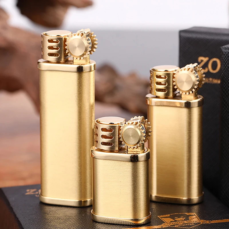 

New ZORRO Brass Retro Kerosene Lighter Creative Metal Vintage Flint Gasoline Windproof Mini Lighter Portable Smoking Accessories