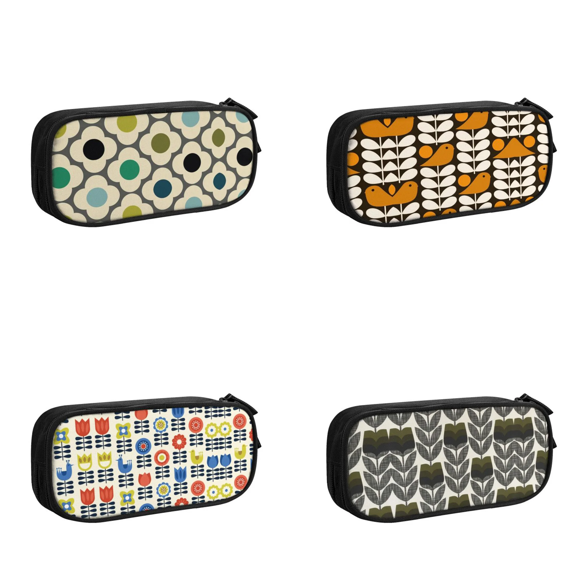 

Индивидуальный милый пенал Orla Kiely с абстрактными цветами для мальчиков и девочек, большая емкость, Геометрическая Сумка для карандашей, студенческие канцелярские принадлежности