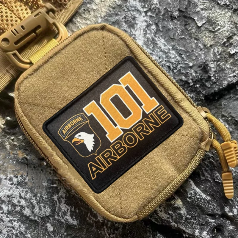 Фото Нашивка «101st Airborne Division», тактический значок морального цвета с принтом на липучке, рюкзак, украшение для одежды, аксессуары, наклейка, повязка на руку №1