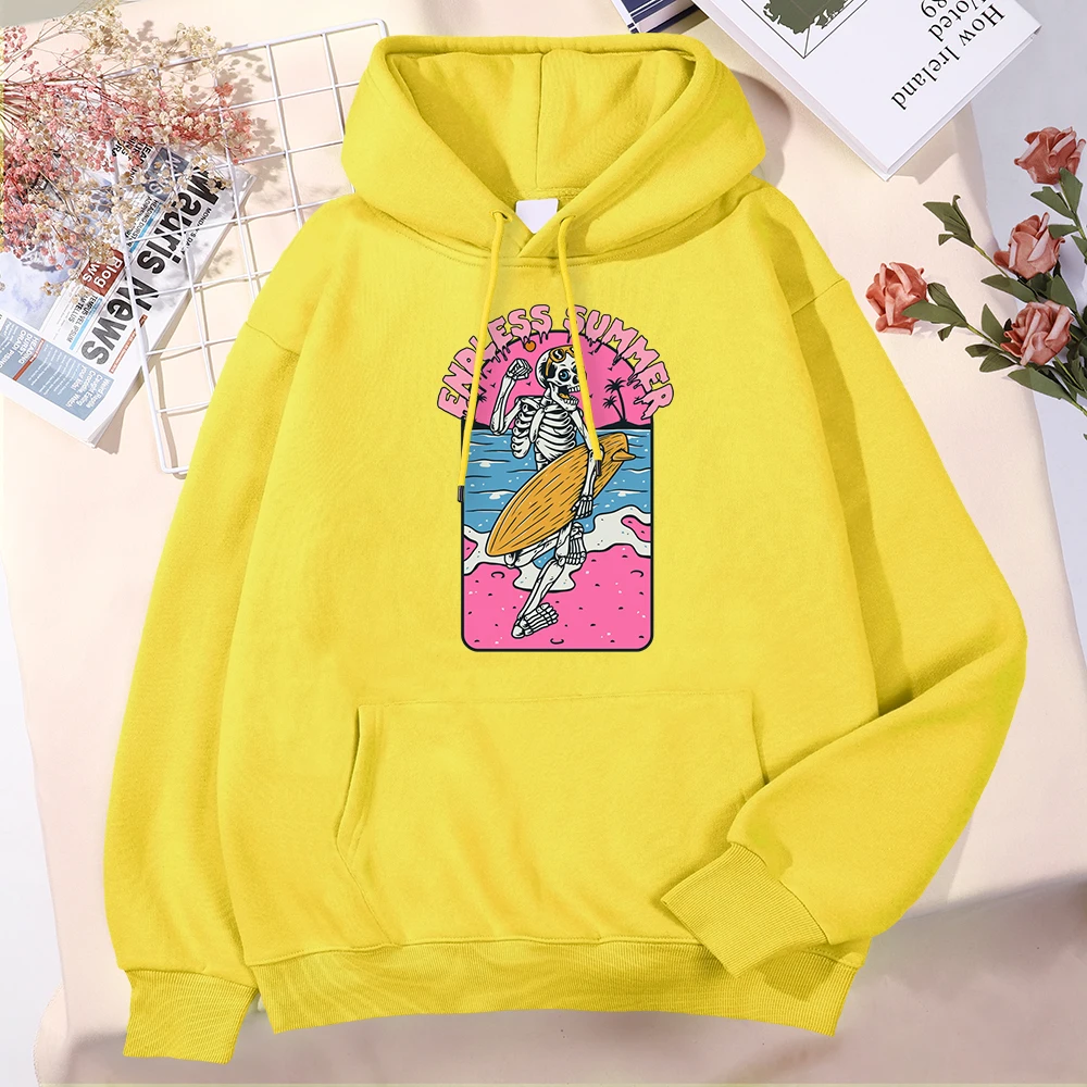 

Endless Summer Skull Surfing Men'S Hoodie Comfortable All-Match Tracksuit Fashion Quality Clothing Personality Harajuku Hoodies