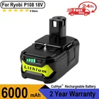 Литий-ионный аккумулятор 6,0 Ач 18 в для Ryobi ONE + P108 P107 P122 P104 P105 P102 P103 P109 RB18L25 RB18L40 OP4040 OP4026