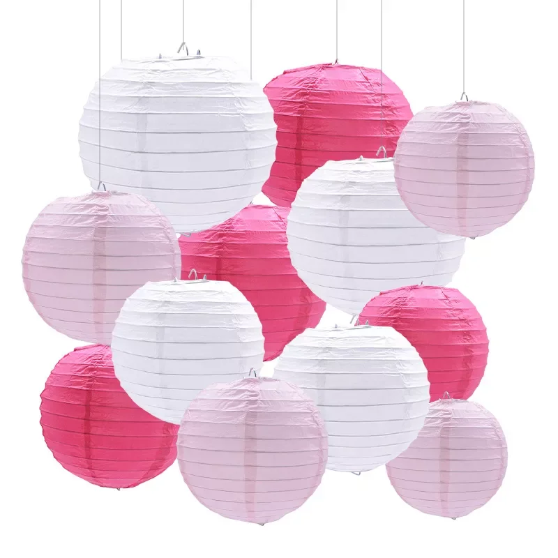 

1Pc 4-12inch Round Chinese Paper Lanterns Hanging Lantern Ball for Wedding Birthday Party Decoration Supplies Baby Shower Favors