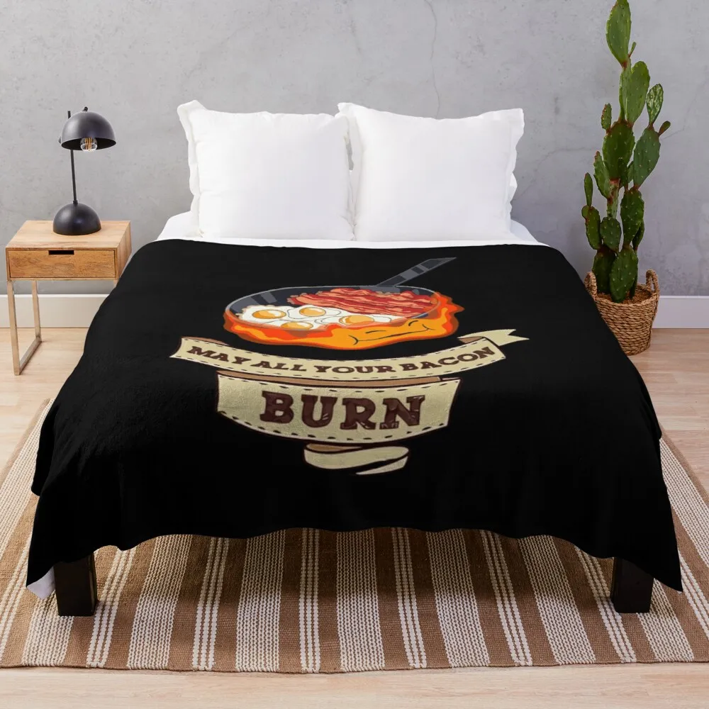 

Calcifer May All Your Bacon Burn Boho Luxury Blanket Vintage Style Blanket Throw Blankets