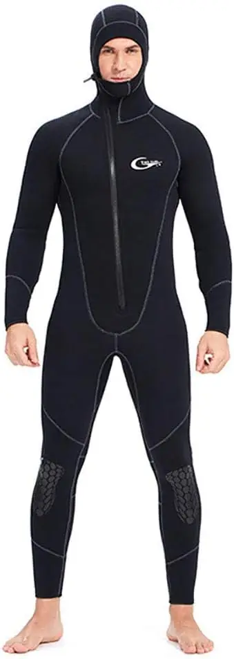 

Men's Ultra Stretch 7Mm Neoprene Wetsuit, Winter Warm Front Zip Full Body Diving Suit for Snorkeling Scuba Diving Swimming S Men