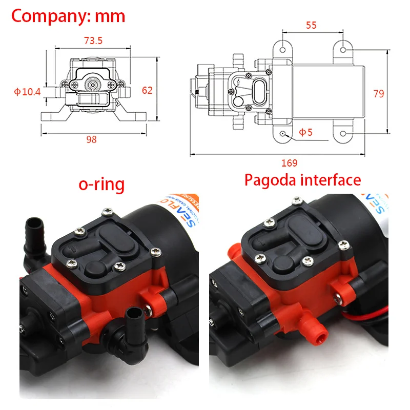 40PSI DC 12V 24V Микро Автоматический Пуск Стоп Подвышение Самососасывающий Насос