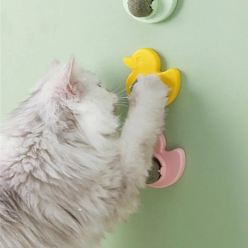 

Cats Toys Cat Mint Ball Rotation Catnip Wall Ball Licking Snacks Freshen Breath Remove Hair Balls Cats Accessories Pet Supplies