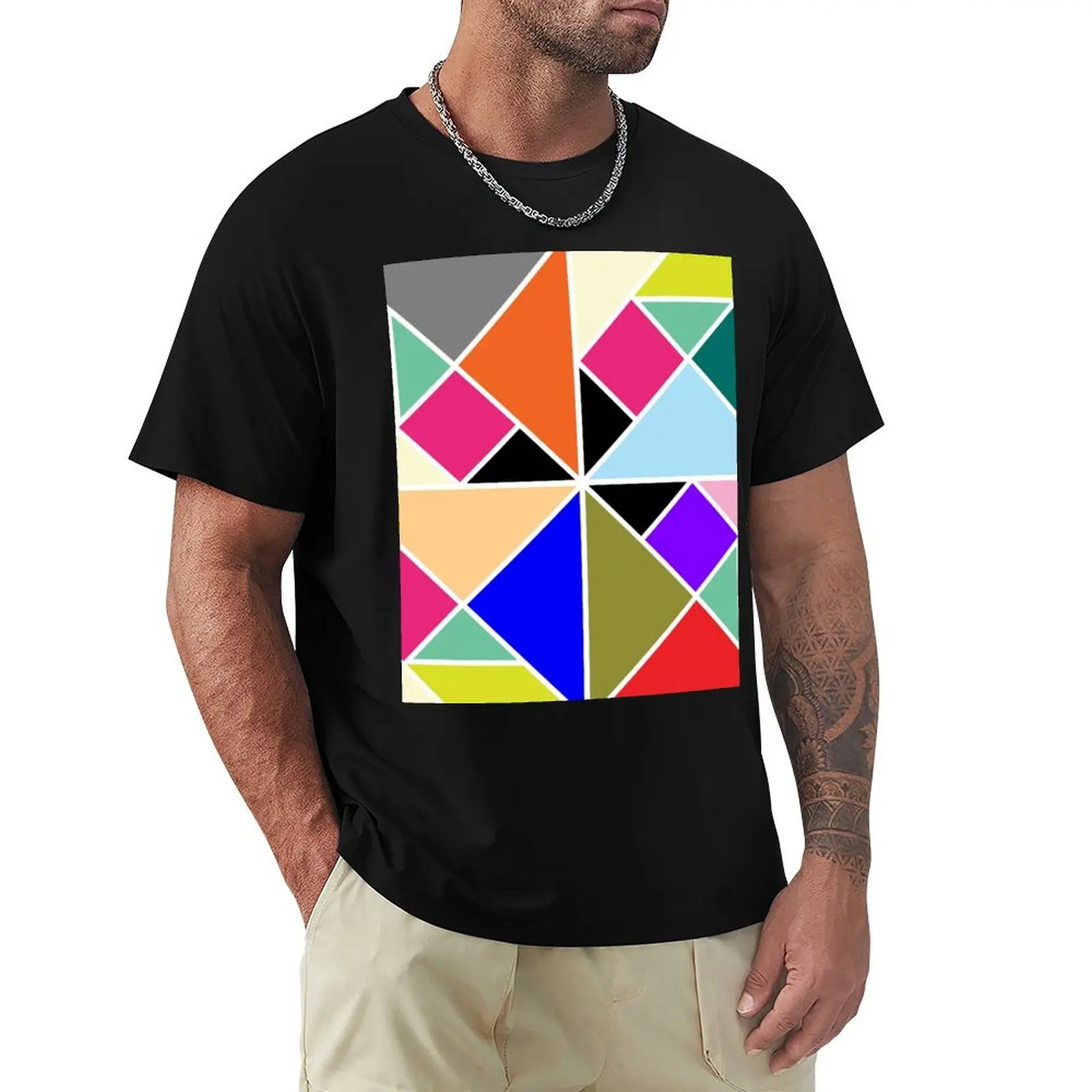 Футболка Tangram из семи предметов с повторяющейся головоломкой топы летняя одежда