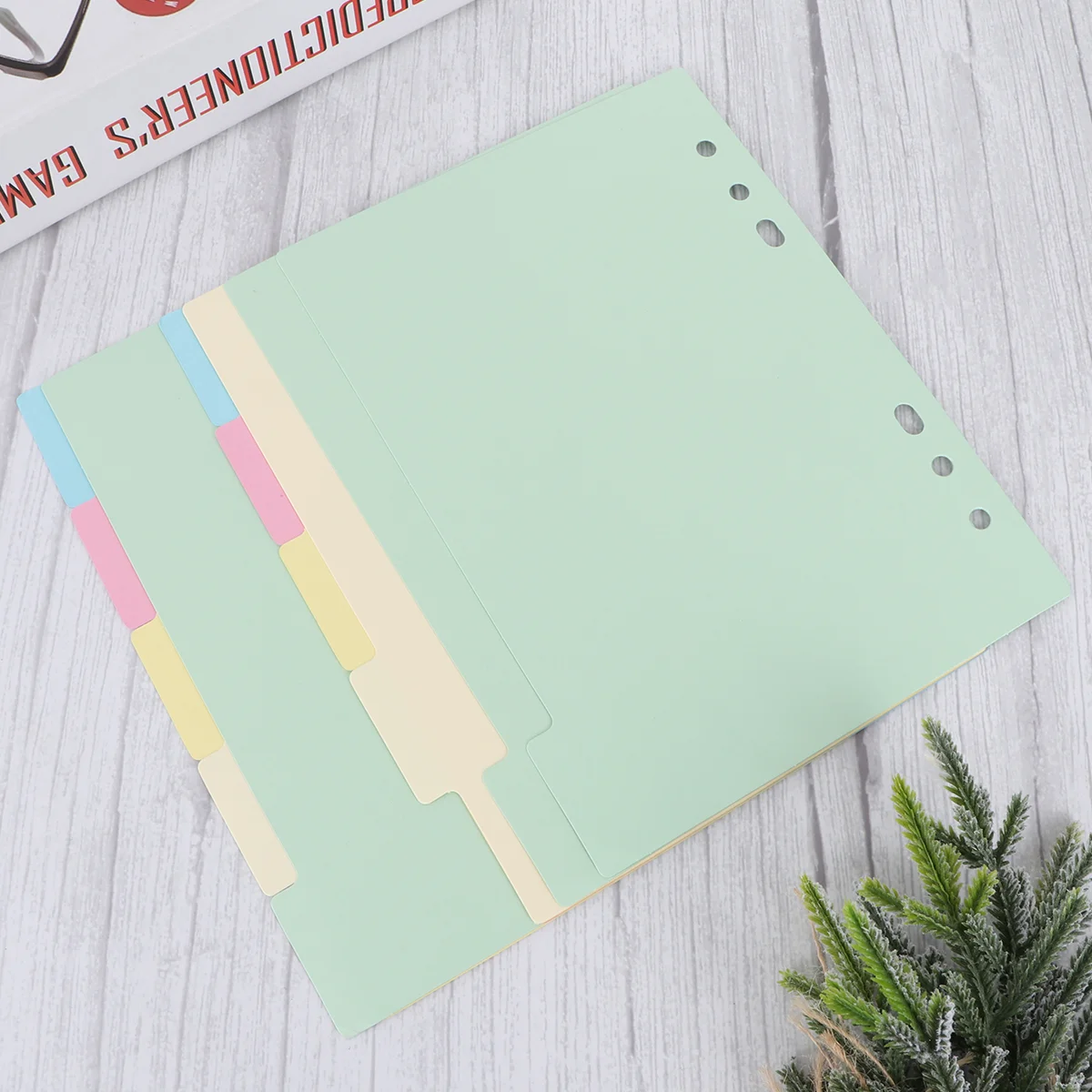 

2 Sets Tab Dividers Index Paper Tabs Separator Page Colored Plastic File Folder