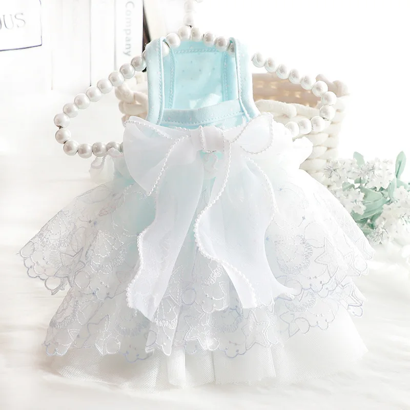 

Elegant Tiered Skirt Dogs Clothes Lace Mesh Princess Dress Small Dog Clothing Cat Wedding Party Sweet Summer Thin Bichon Clothes