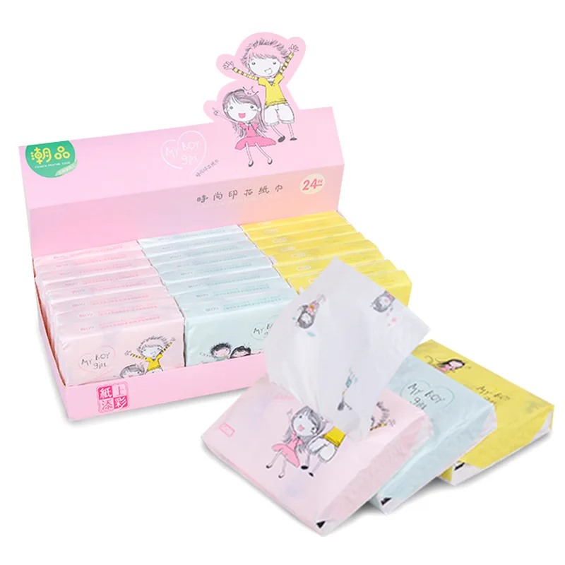 

24 упаковки/коробка, бумажные салфетки для лица