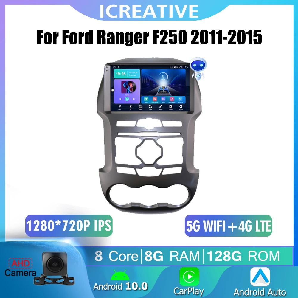 

T13 8G Car Android Radio For Ford Ranger F250 2011-2015 GPS Navigation Multimedia Stereo 2 Din Carplay 4G WIFI Multimedia Player