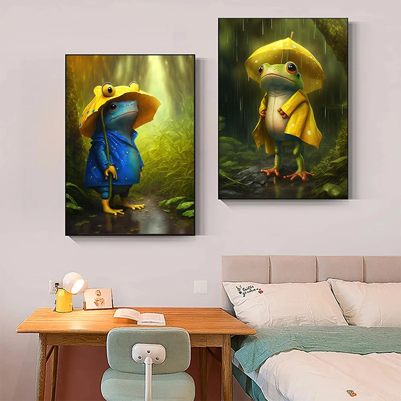 Современный Стиль Холст С Принтом будь Счастливой Лягушкой Настенное Искусство