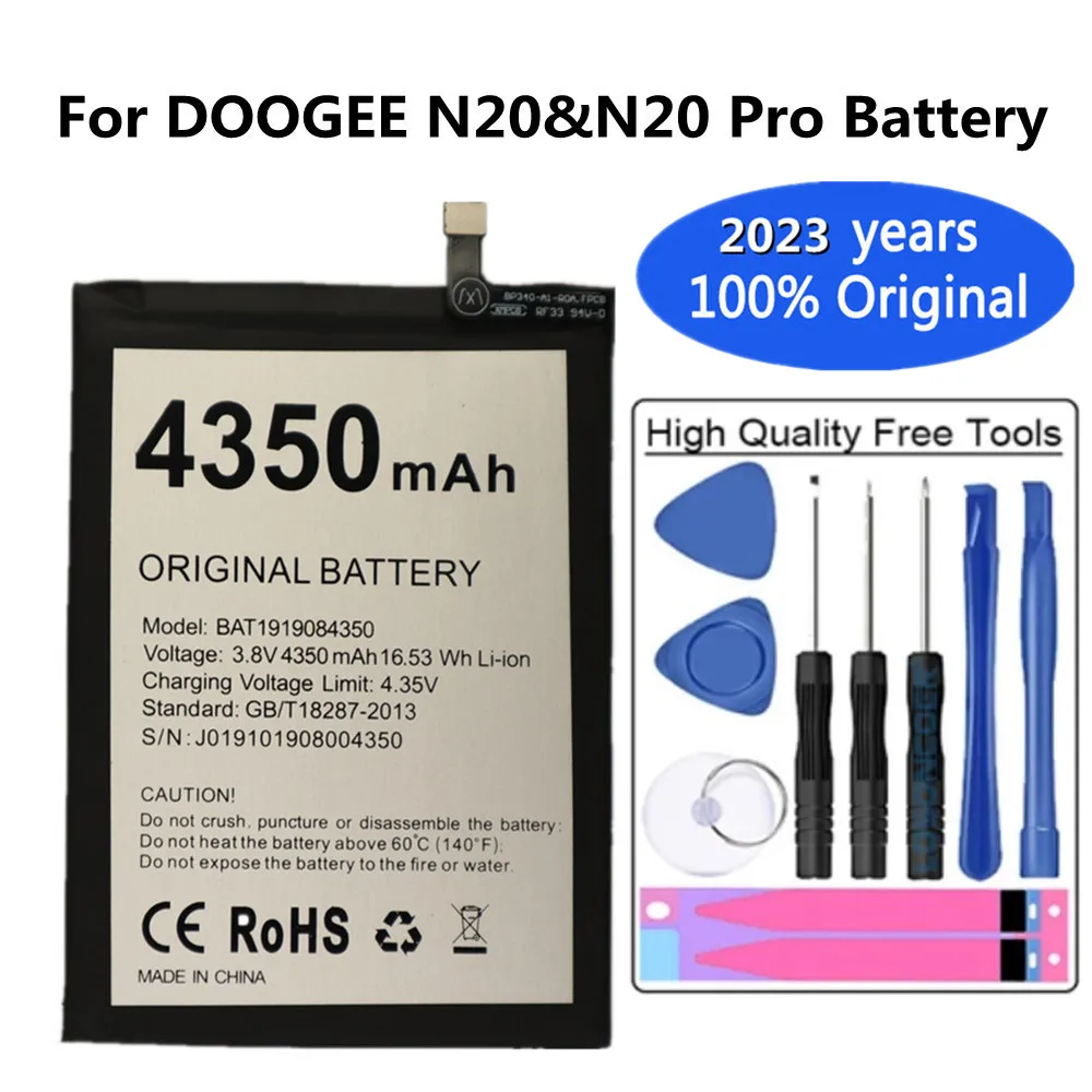 

2023 Years 4350mAh BAT1919084350 100% Original Battery for DOOGEE N20 N20Pro N20 Pro Mobile Phone Bateria + Tools