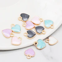 30pcslot new earrings diy accessories cartoon lovely heart simple pendant earrings material enamel charm 1012mm