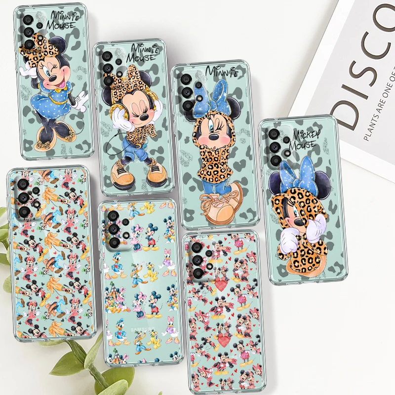 

Minnie Cool Mickey For Samsung A14 A54 A34 A73 A53 A33 A23 A13 A32 A72 A52 A32 A22 Silicone Transparent Phone Case Coque Capa