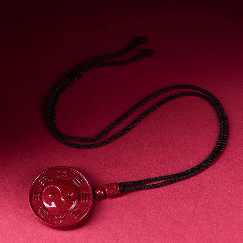 

Красная Бриллиантовая подвеска ожерелье Инь Янь Багуа для мужчин женщин мужчин Амулет ожерелье