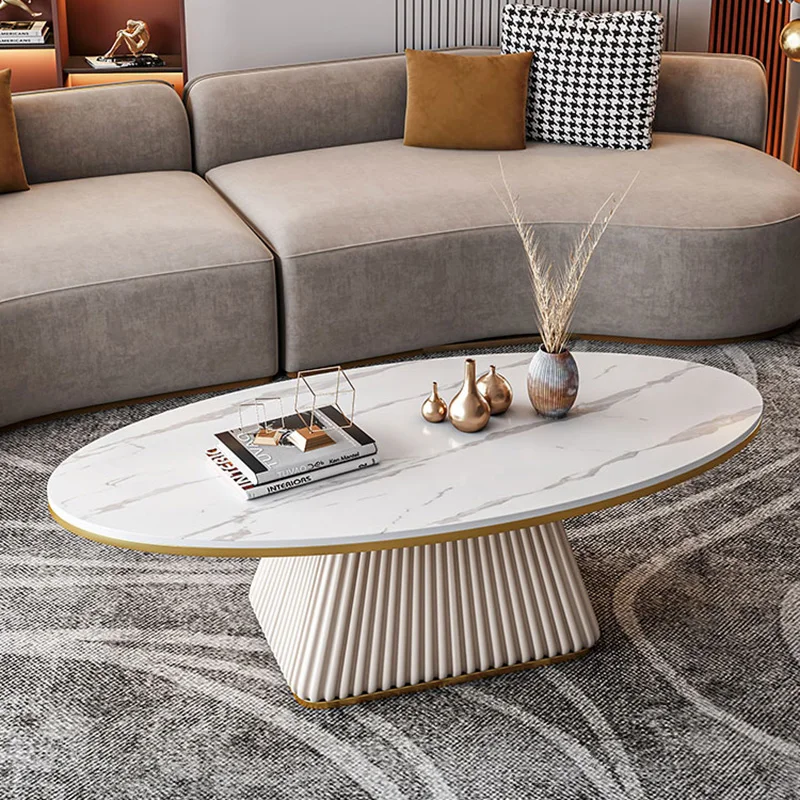 

Small White Coffee Table Oval Bistro Dining Modern Living Room Coffee Table Round Floor Minimalist Muebles Household Items