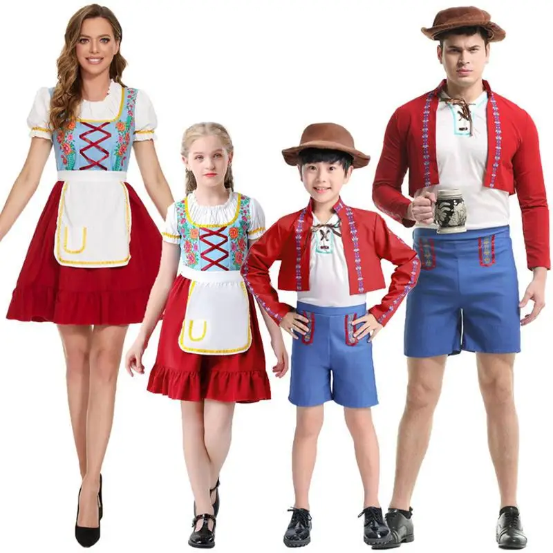 

Bavarian Oktoberfest Costume European And American Parent-child Clothing Authentic German Outfit For Wedding Halloween Easter