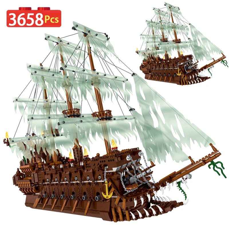 

3658 шт., Детский конструктор MOC Летающий голландейский корабль