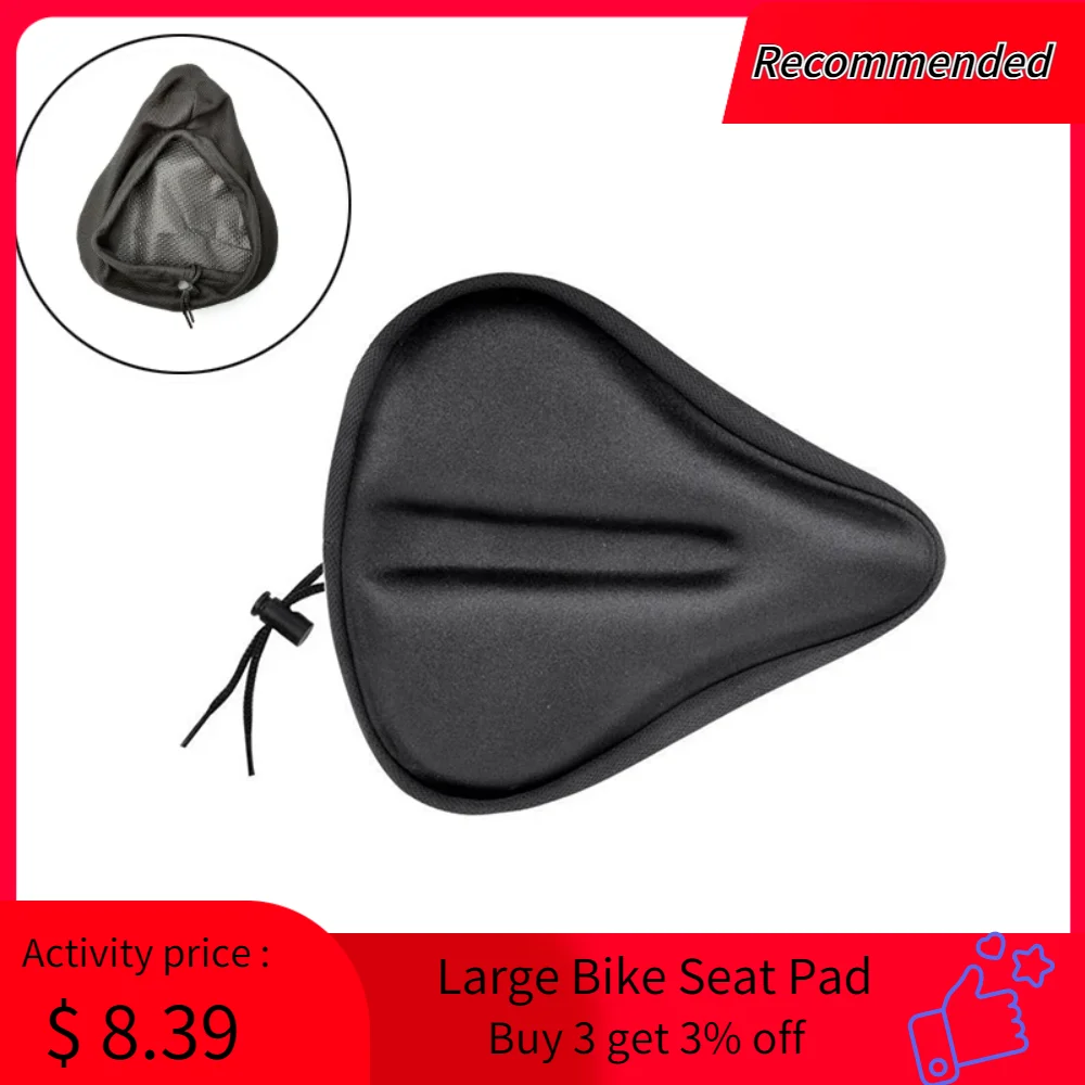 Exercise Bike Seat Gel Cushion Cover Large Wide Bicycle Saddle Pad Ergonomic design Cycling Riding Accessories Part