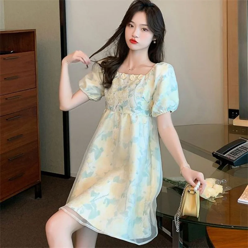 

Платье любви ниши чувства французского дизайна сладкое первое, завязка лета новая открытая спина покрашенная высоко