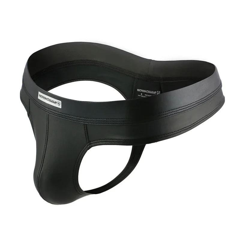 Мужское нижнее белье трусы из искусственной кожи Cueca Masculina U Pouch мужские