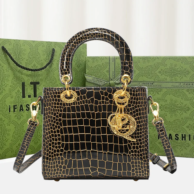 

2023 Высококачественная Роскошная брендовая Дизайнерская кожаная сумка на плечо для женщин, ручная сумка, крокодиловые сумки-тоуты, кошельки...