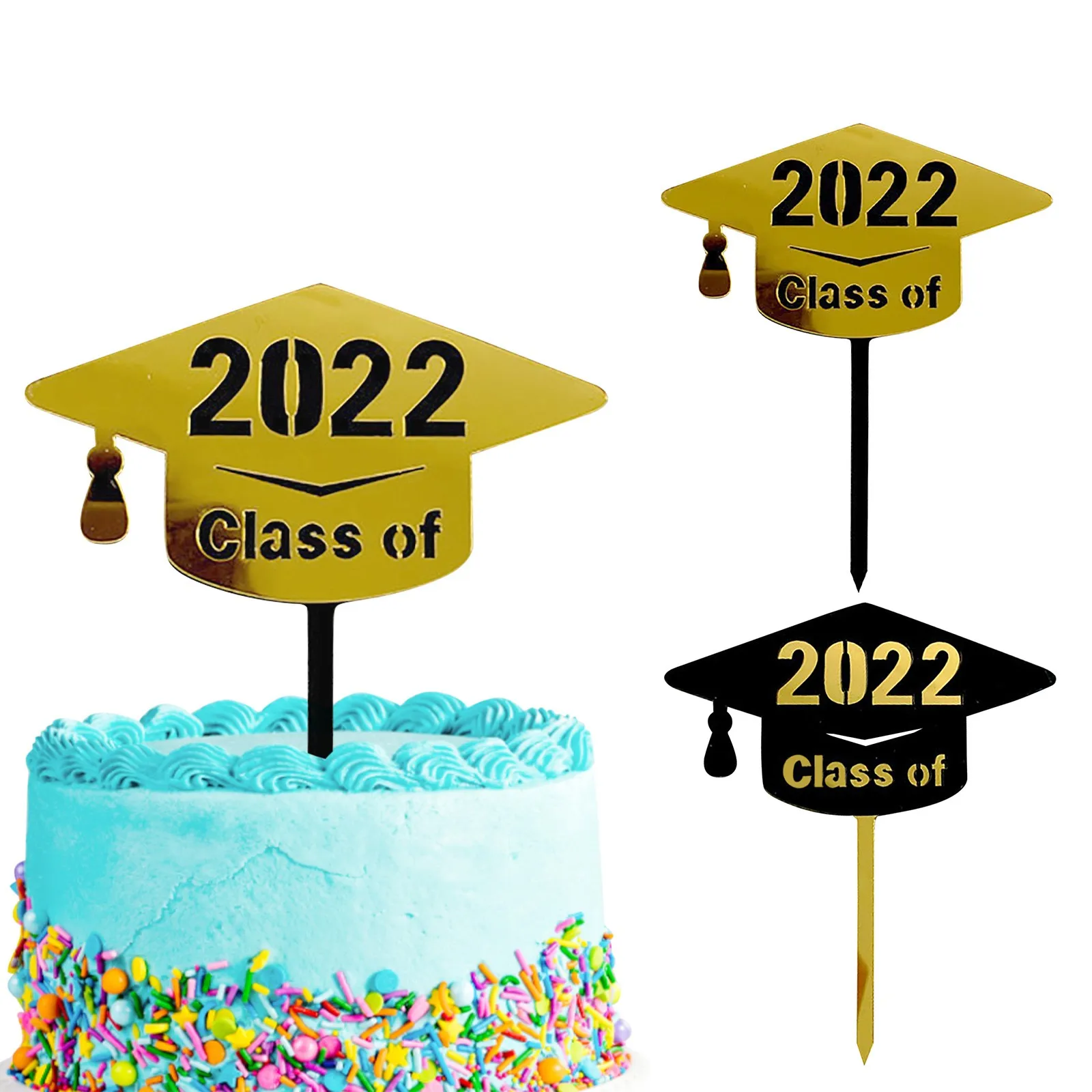 

Персонализированный Топпер для торта, индивидуальная шапка с поздравлением, выпускной, класс студентов 2022, украшения для выпусквечерние ве...