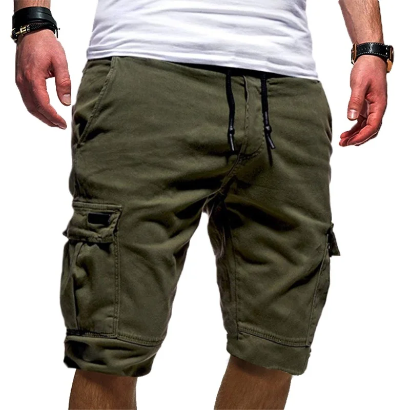 Men's Shorts Green Cargo Shorts Summer Male Flap Pockets Jogger Shorts Casual Working Army Tactical Basketball Shorts  Gym Short