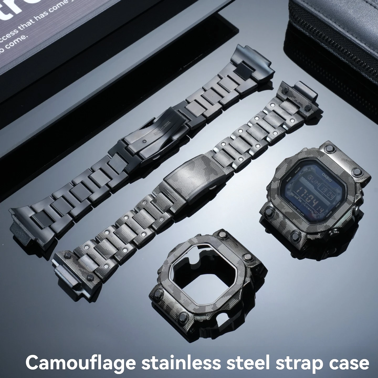 Фото Камуфляжный комплект из нержавеющей стали для Casio G-Shock GX-56BB GWX-56, металлический ремешок с безелем, прочный корпус, аксессуары для часов с инструментами №2